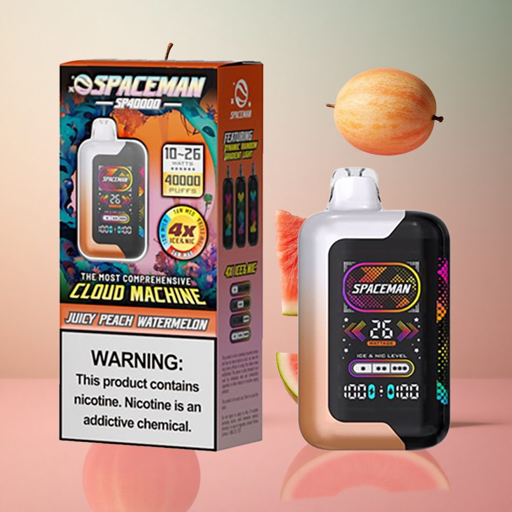 SMOK SPACEMAN SP40000 40000 Puffs Pêssego Suculento Melancia Brasil Atacadista Tela LED 2.28\"