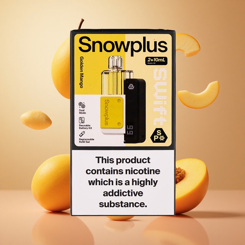 Snowplus Swift 5000 Puffs Manga Dourada Brasil Atacadista 1000 mAh Dual Mesh