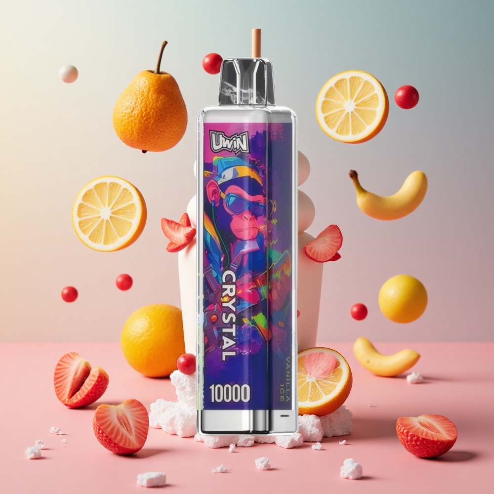 UWIN Crystal 10000 Puffs Baunilha Gelo Brasil Atacadista 18ml RGB