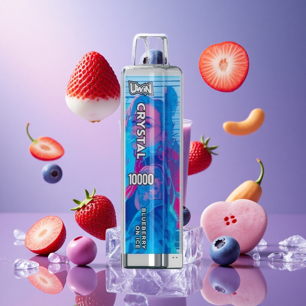 UWIN Crystal 10000 Puffs Mirtilo Gelado Brasil Atacadista 18ml RGB
