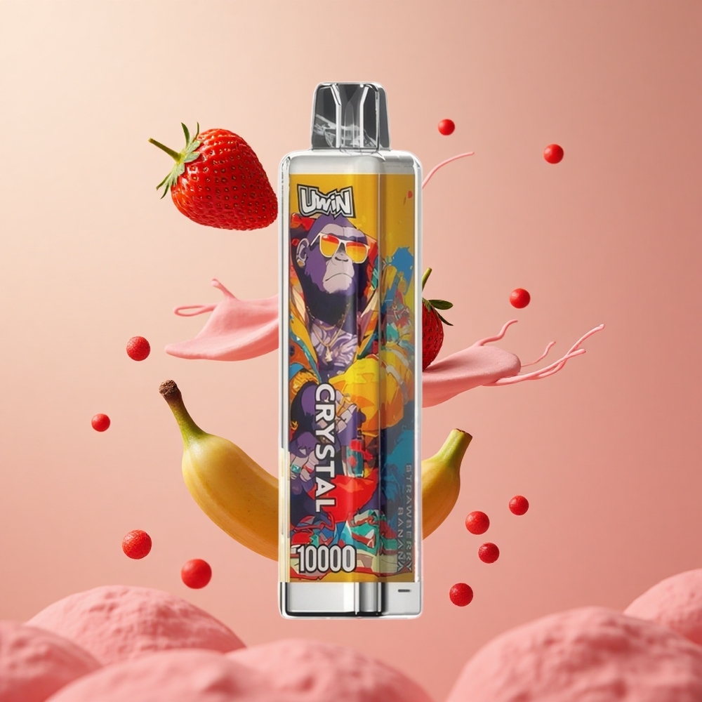 UWIN Crystal 10000 Puffs Morango Banana 18ml Brasil Atacadista RGB