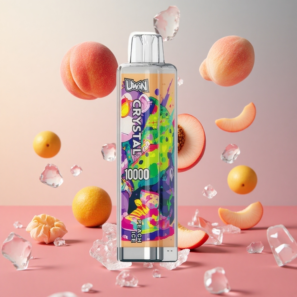 UWIN Crystal 10000 Puffs Pêssego Gelo Brasil Atacadista 18ml RGB