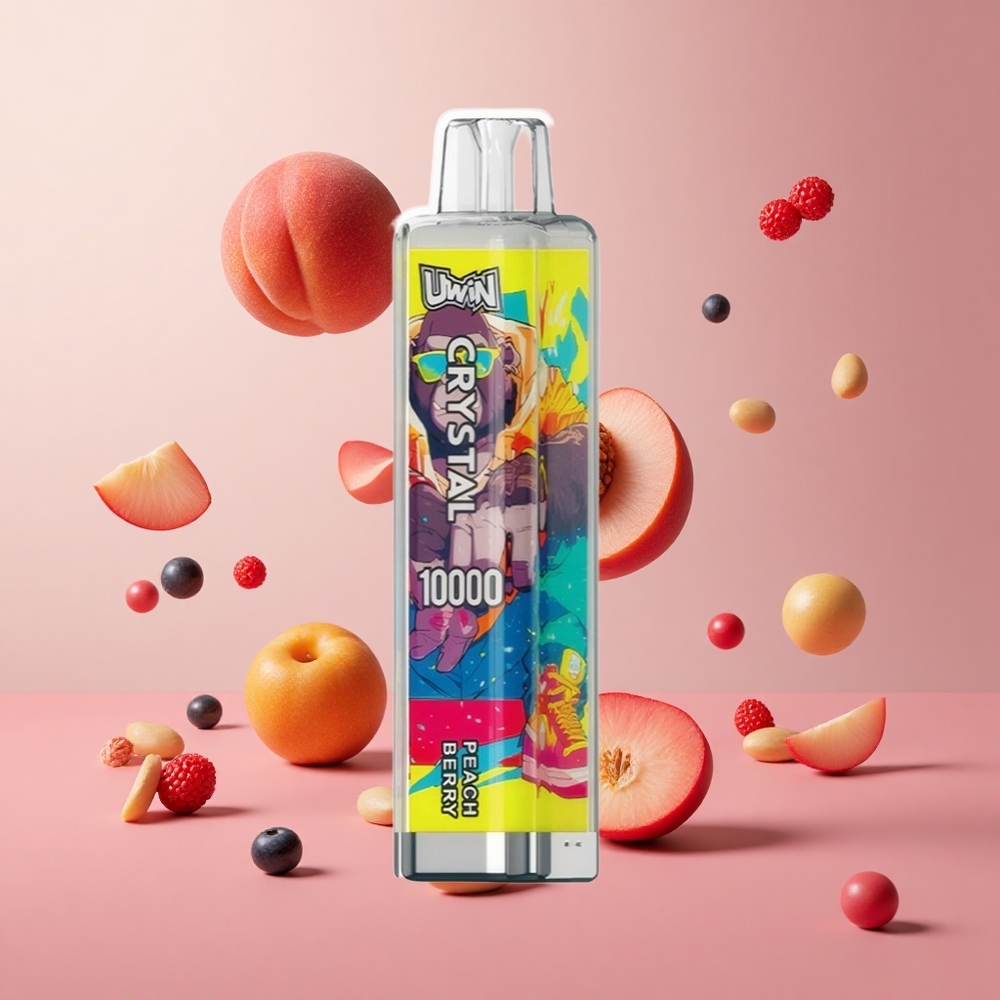 UWIN Crystal 10000 Puffs Pêssego e Frutas Vermelhas Brasil Atacadista 18ml RGB