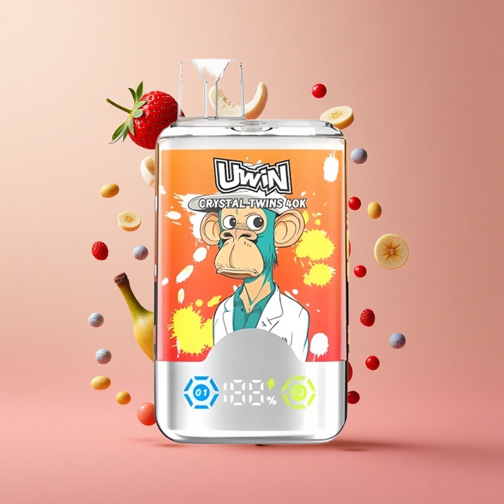 UWIN Crystal Twins 40000 Puffs Morango Banana Amor Brasil Atacadista 32ml 0.6 Ohm