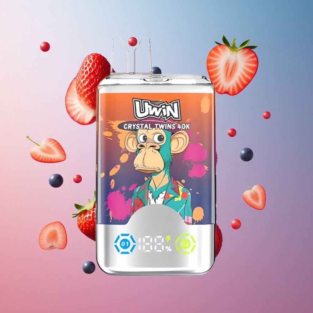 UWIN Crystal Twins 40000 Puffs Morango Framboesa Cereja Mr Blue Duplo Sabor Brasil Atacadista