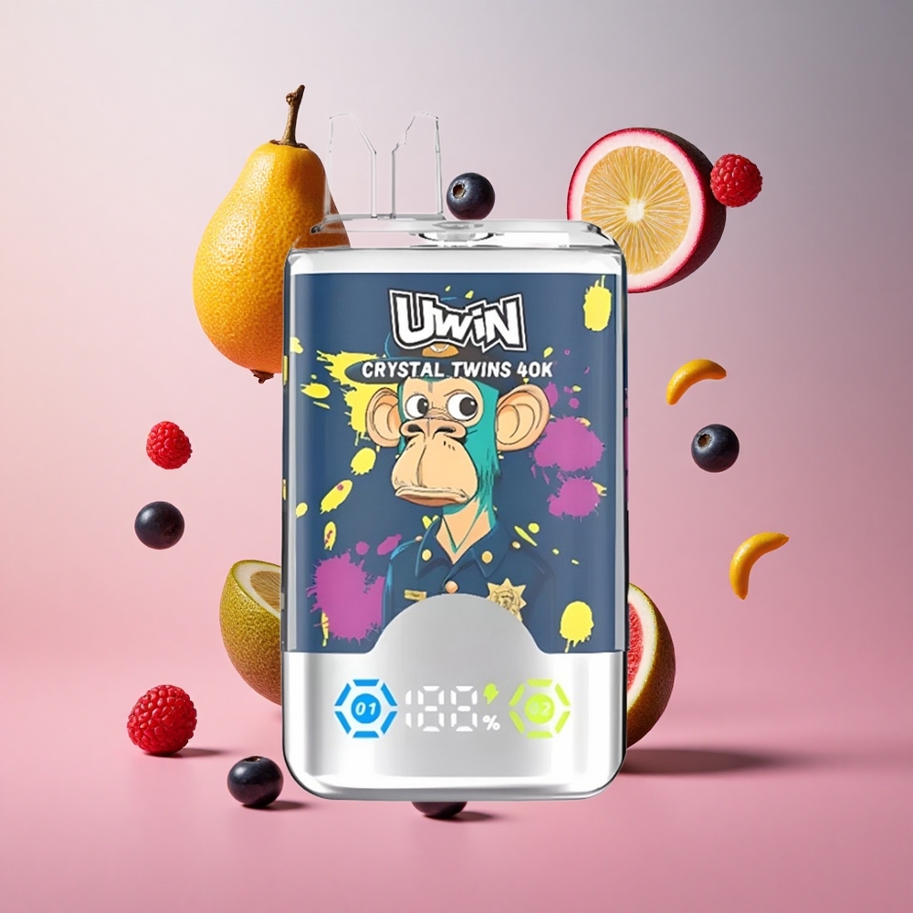 UWIN Crystal Twins 40000 Puffs Sabor Kiwi Maracujá Goiaba Mirtilo Framboesa 32ml Brasil Atacadista