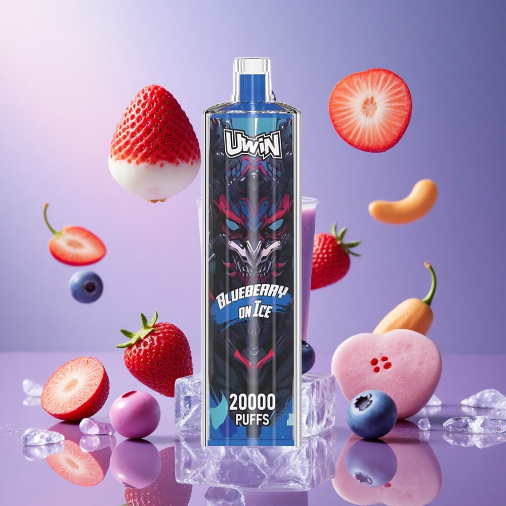 Uwin Shisha Crystal 20000 Puffs Blueberry On Ice (Mirtilo No Gelo) 22ml Brasil Atacadista
