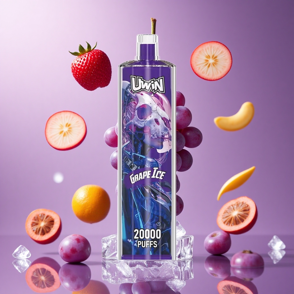 Uwin Shisha Hookah Crystal 20000 Puffs Uva Gelo Brasil Atacadista 22ml Tipo-C