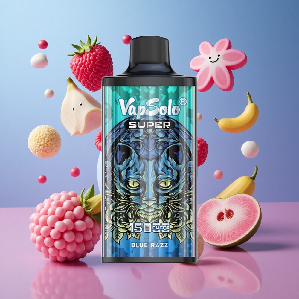 Vapsolo Super 15000 Puffs Blue Razz 40ml Brasil Atacadista Tipo-C