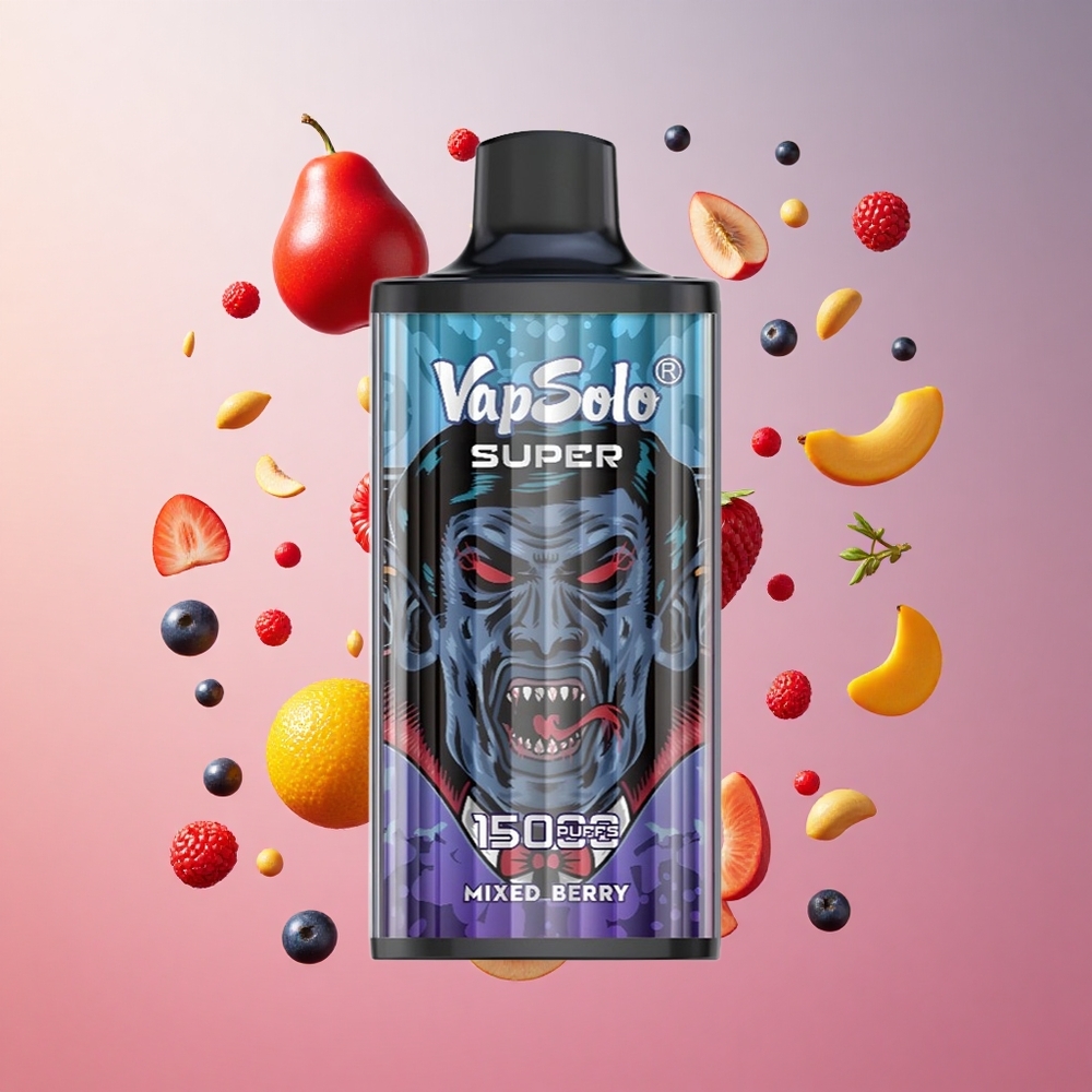 Vapsolo Super 15000 Puffs Frutas Vermelhas Brasil Atacadista 40ml 850mah