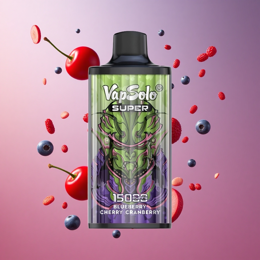Vapsolo Super 15000 Puffs Mirtilo Cereja Cranberry Brasil Atacadista 40ml 50mg/ml