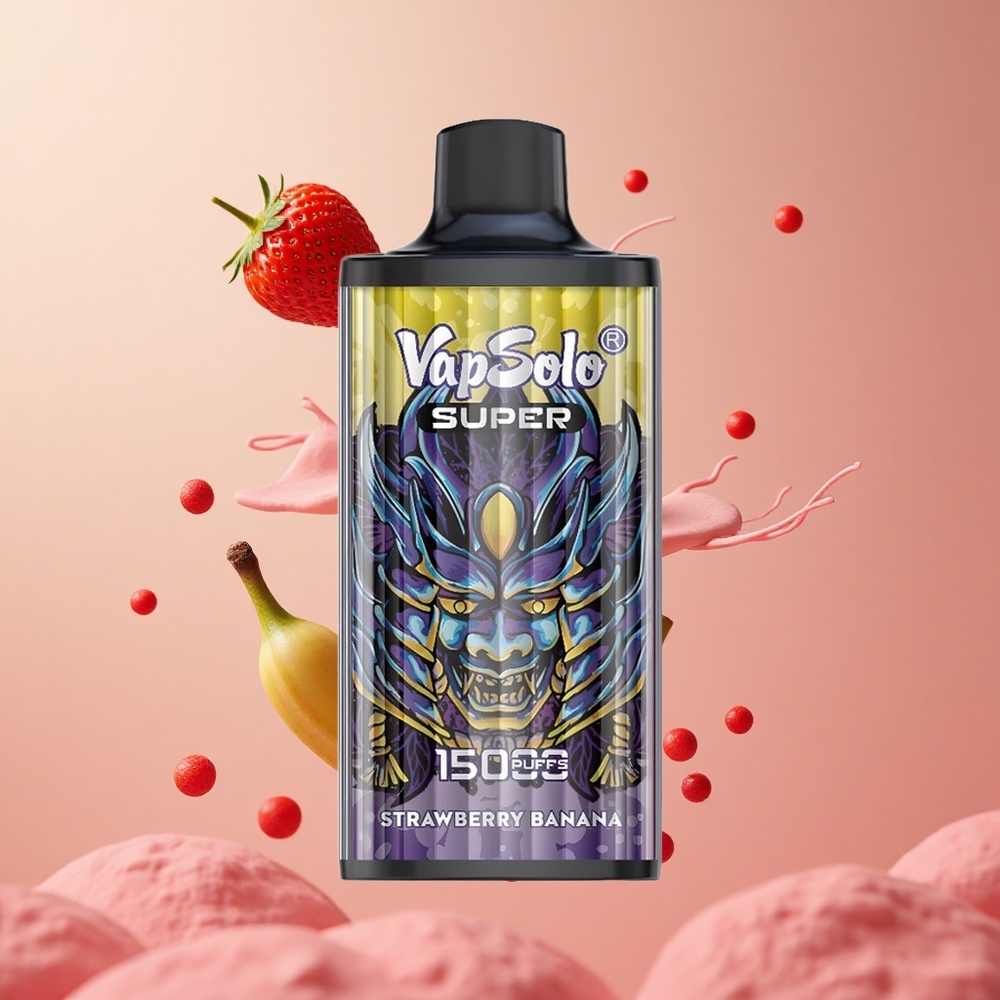 Vapsolo Super 15000 Puffs Morango Banana 40ml Brasil Atacadista Tipo-C