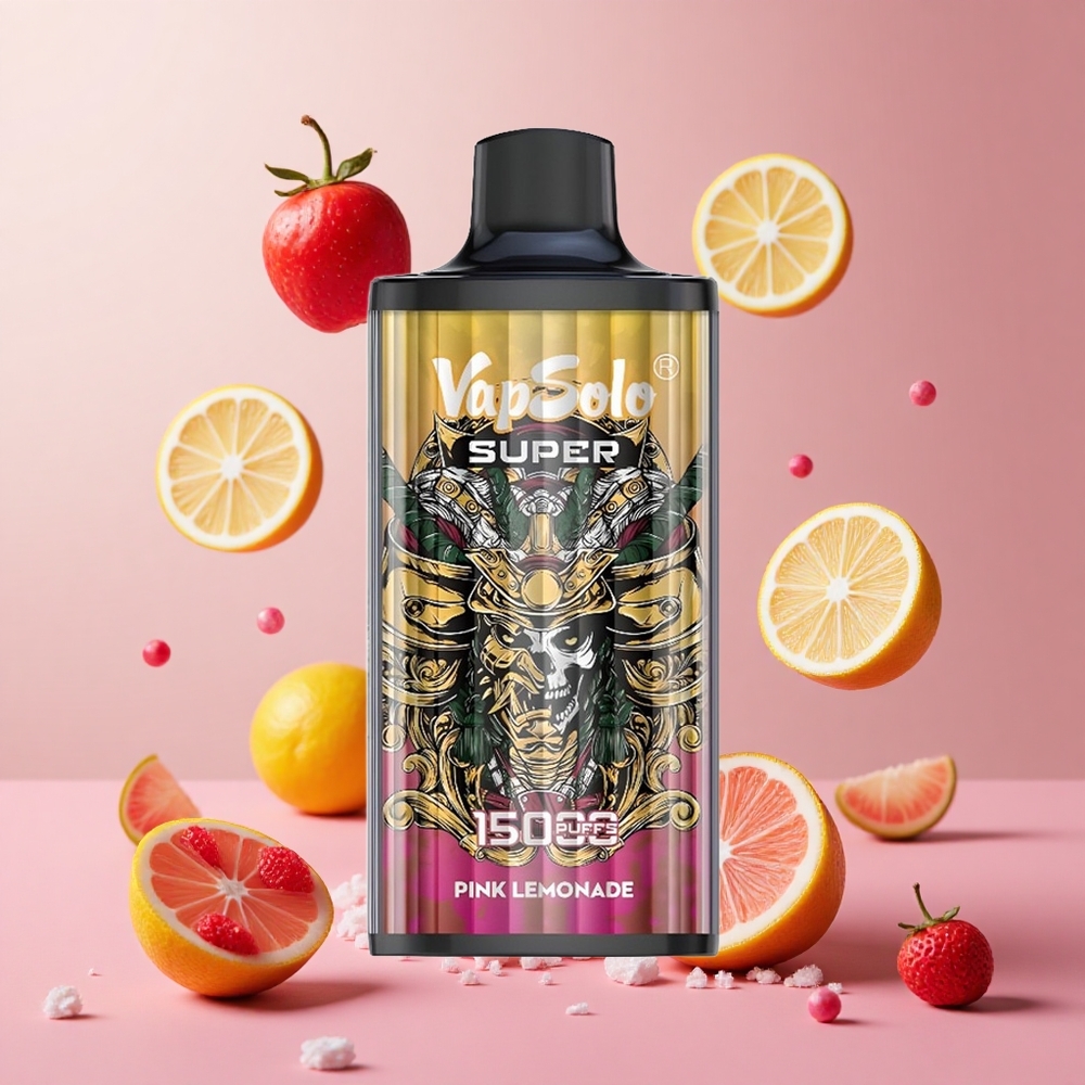 Vapsolo Super 15000 Puffs Vape Descartável Limão Rosa Super Brasil Atacadista 40ml