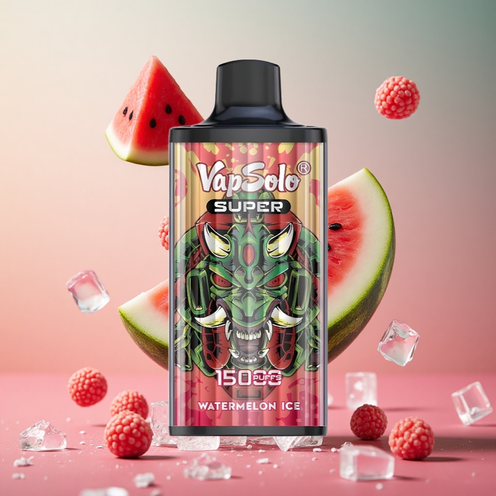 Vapsolo Super 15000 Puffs Vape Descartável Melancia Gelo Brasil Atacadista 40ml