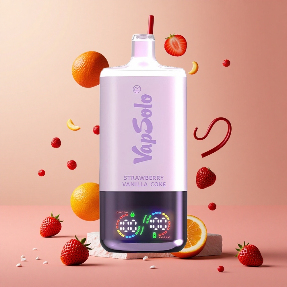 VapSolo Triple 30000 Puffs Morango Baunilha Coca Brasil Atacadista 40ml
