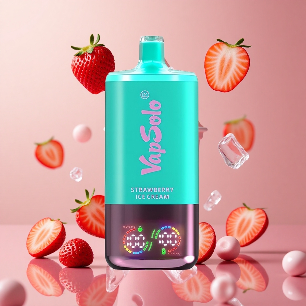 VapSolo Triple 30000 Puffs Morango Sorvete Brasil Atacadista 40ml 3 Tanques