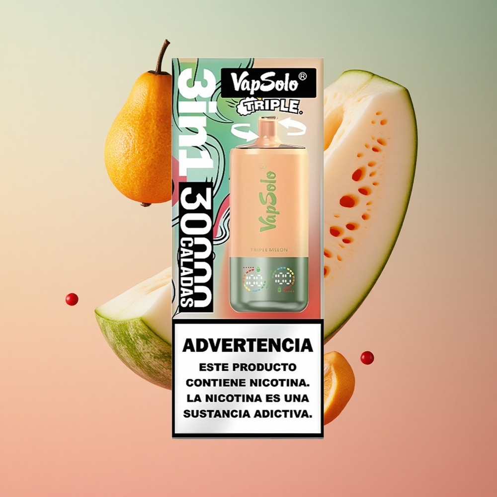 VapSolo Triple 30000 Puffs Triple Melão (40ml) Brasil Atacadista