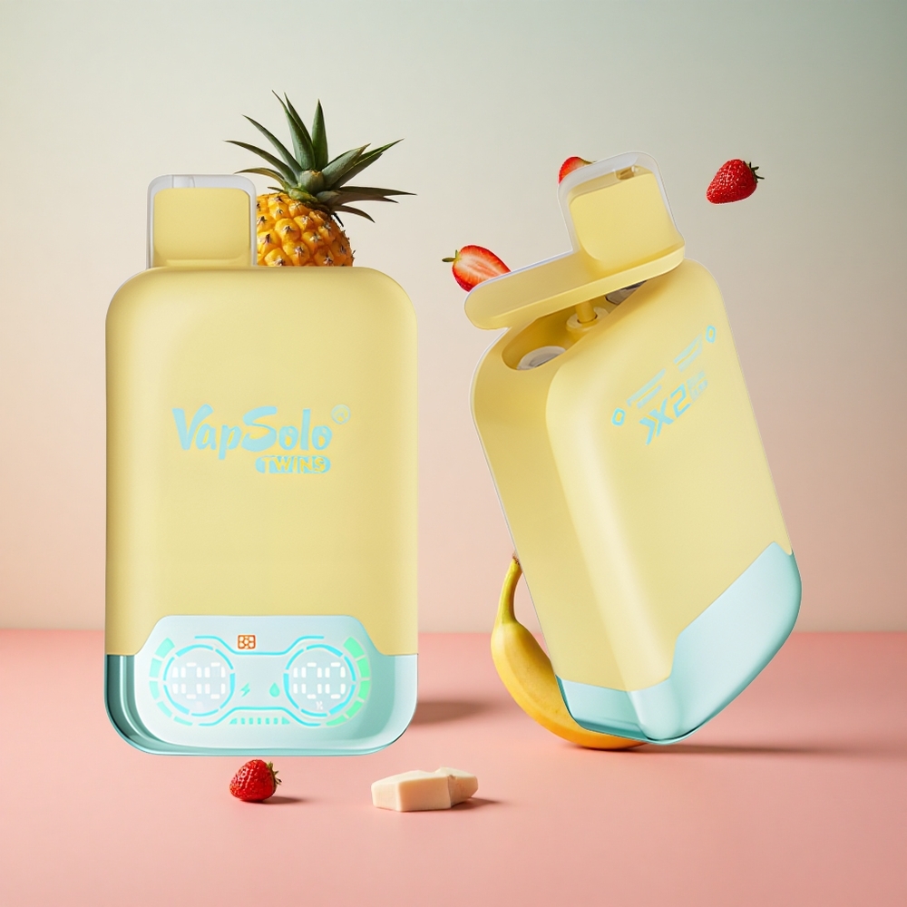Vapsolo Twins 20000 Puffs Abacaxi Coco & Morango Banana 40ml Brasil Atacadista Tipo-C