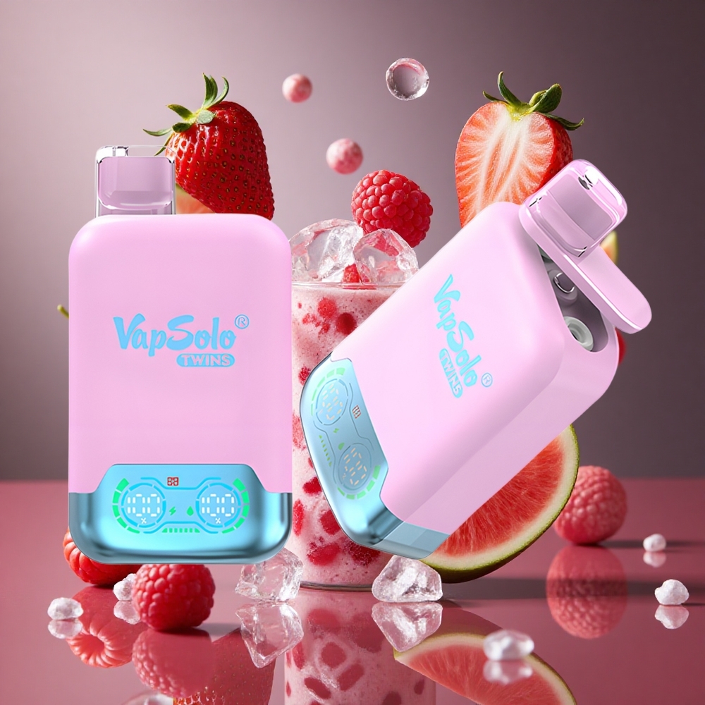 Vapsolo Twins 20000 Puffs Black Ice Mirtilo Morango & Framboesa Melancia Brasil Atacadista 40ml Tipo-C