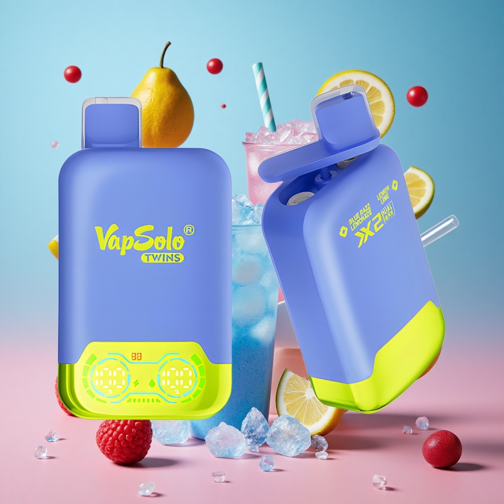 Vapsolo Twins 20000 Puffs Blueberry Limonada & Limão Lima 40ml Brasil Atacadista