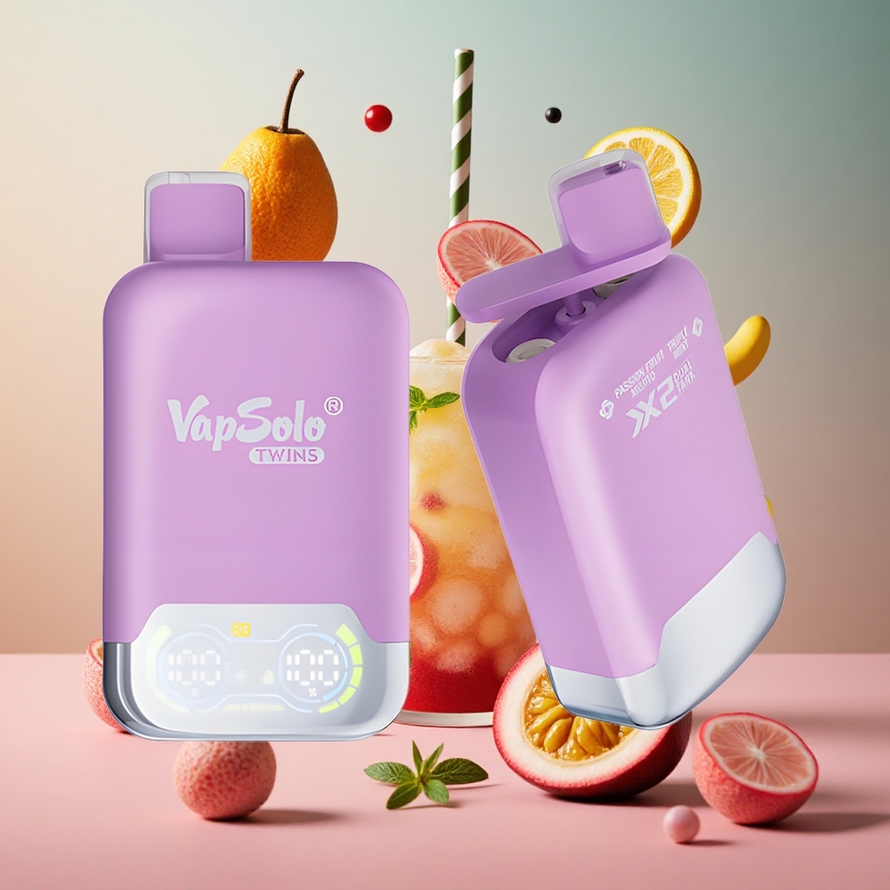 Vapsolo Twins 20000 Puffs Maracujá Mojito & Menta Tripla Brasil Atacadista 40ml 2 Tanques
