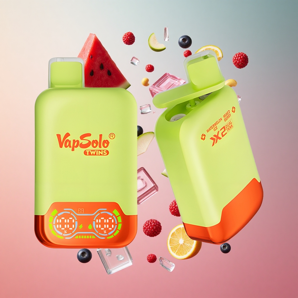 Vapsolo Twins 20000 Puffs Melancia Gelada & Frutas Vermelhas Brasil Atacadista 40ml Tipo-C