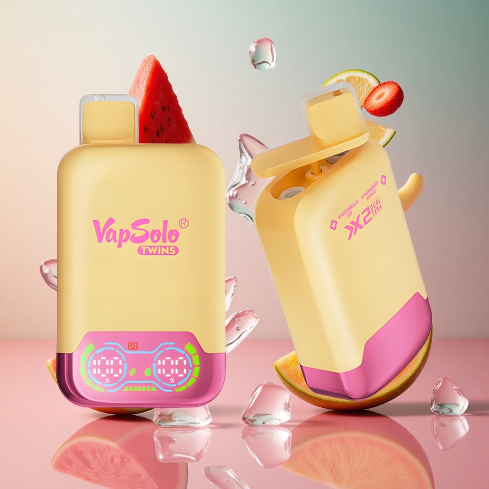 Vapsolo Twins 20000 Puffs Melancia Gelada & Morango Manga 40ml Brasil Atacadista