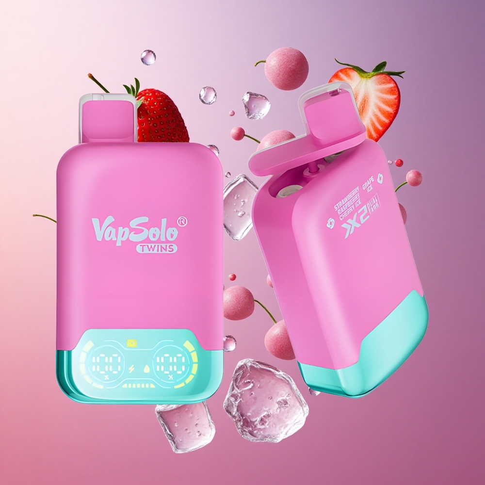 Vapsolo Twins 20000 Puffs Morango Framboesa Cereja Gelo & Uva Gelo Brasil Atacadista 40ml