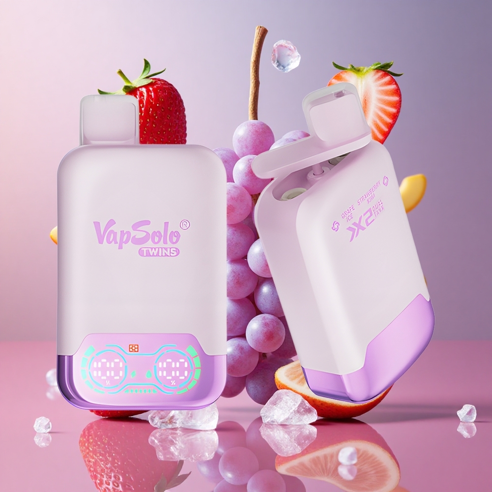 Vapsolo Twins 20000 Puffs Uva Gelada & Morango Kiwi Brasil Atacadista 40ml