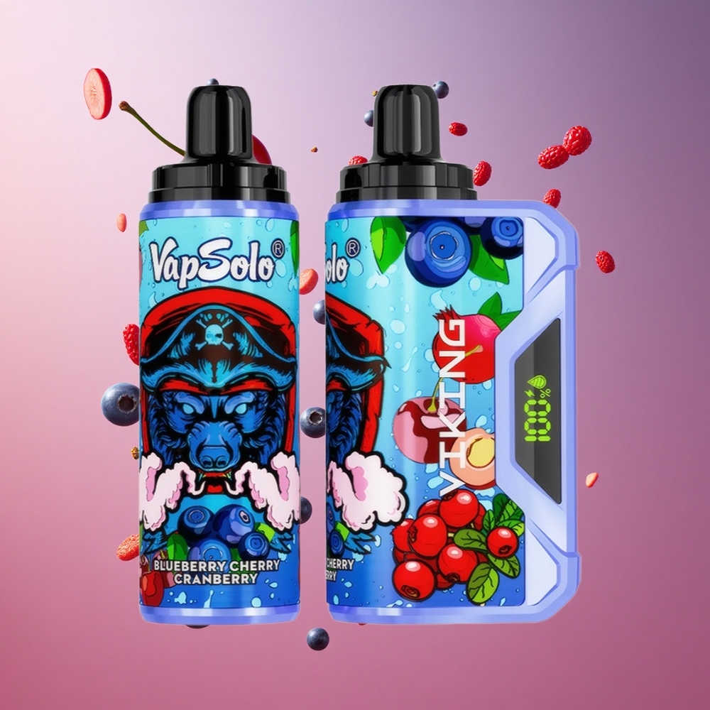 VapSolo VIKING 12000 Puffs Mirtilo Cereja Cranberry Brasil Atacadista 22ml
