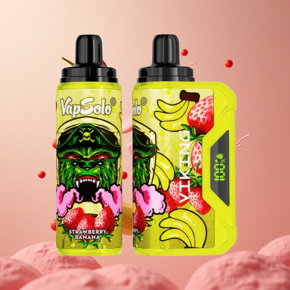 VapSolo VIKING 12000 Puffs Morango Banana Brasil Atacadista 22ml