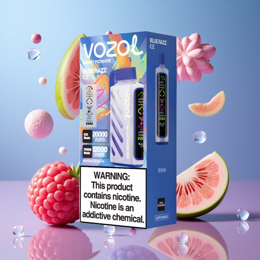 VOZOL Gear Power 20000 Puffs Blue Razz Ice Brasil Atacadista Tela Cheia 20mL