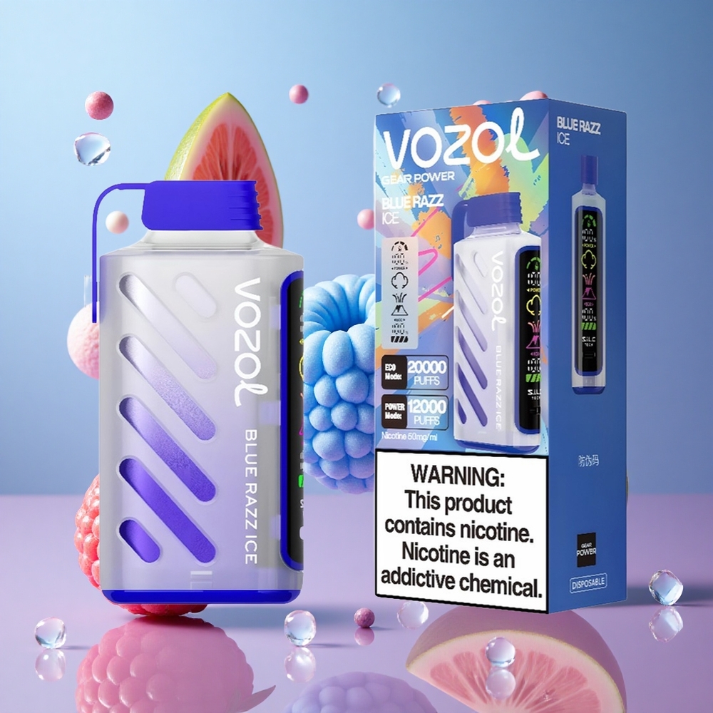 VOZOL Gear Power 20000 Puffs Blue Razz Ice Brasil Atacadista Tela Cheia 20mL