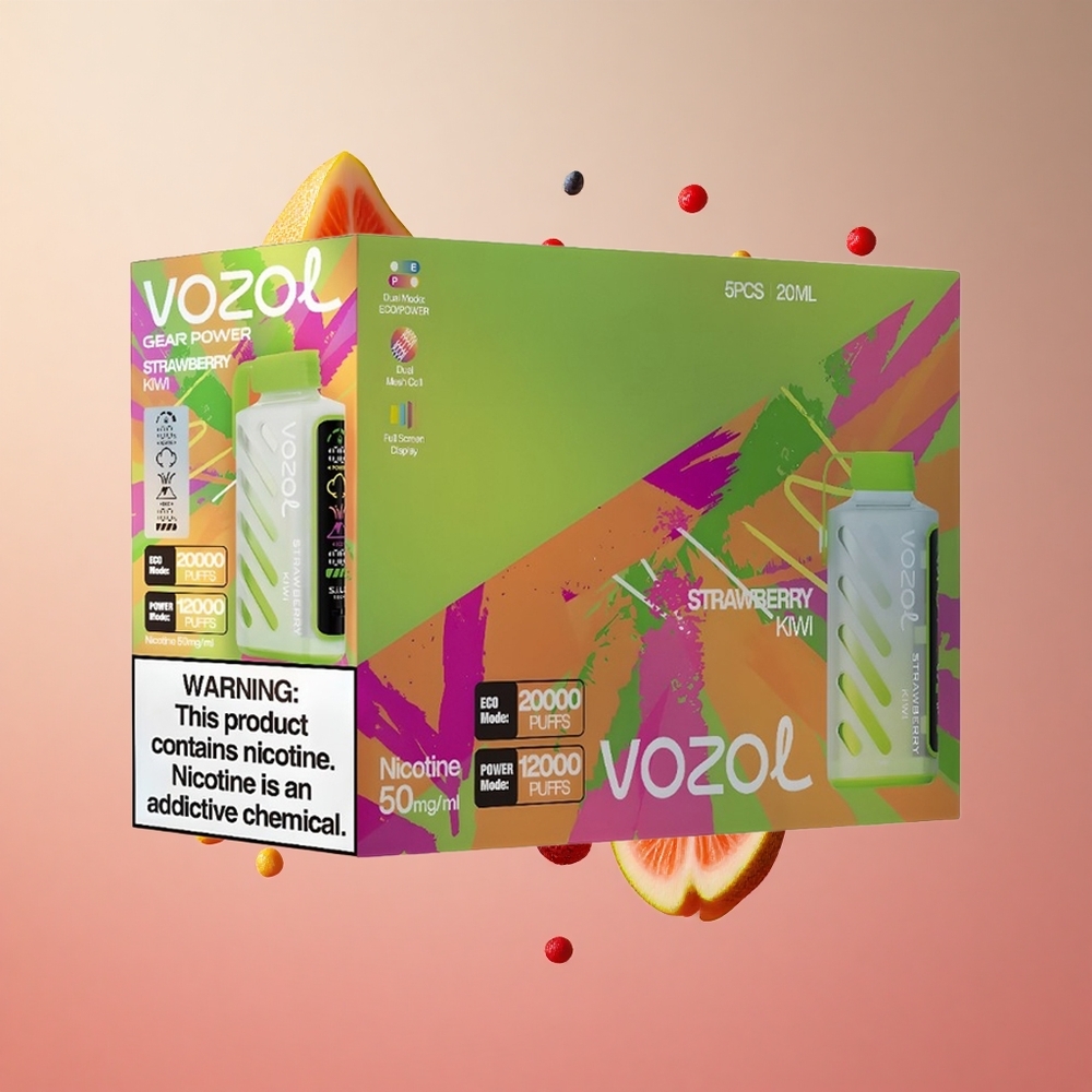VOZOL Gear Power 20000 Puffs Morango Kiwi Brasil Atacadista Tela Inteira 20mL