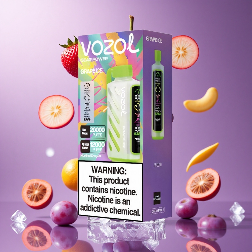 VOZOL Gear Power 20000 Puffs Uva Gelo Brasil Atacadista Tela Inteira 20mL