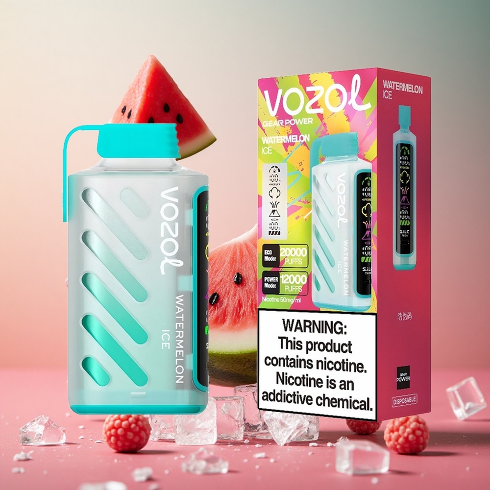 VOZOL Gear Power 20000 Puffs Vape Melancia Gelo Brasil Atacadista Tela Inteira Display