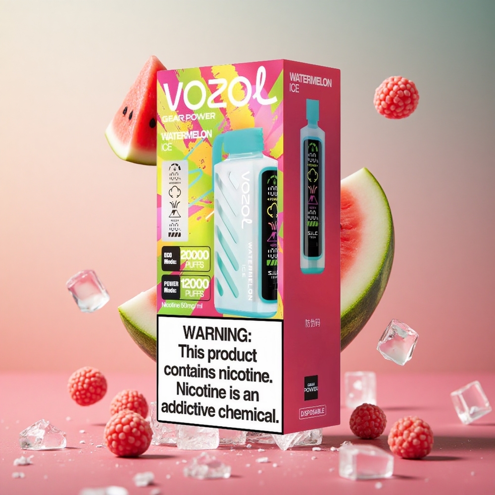 VOZOL Gear Power 20000 Puffs Vape Melancia Gelo Brasil Atacadista Tela Inteira Display