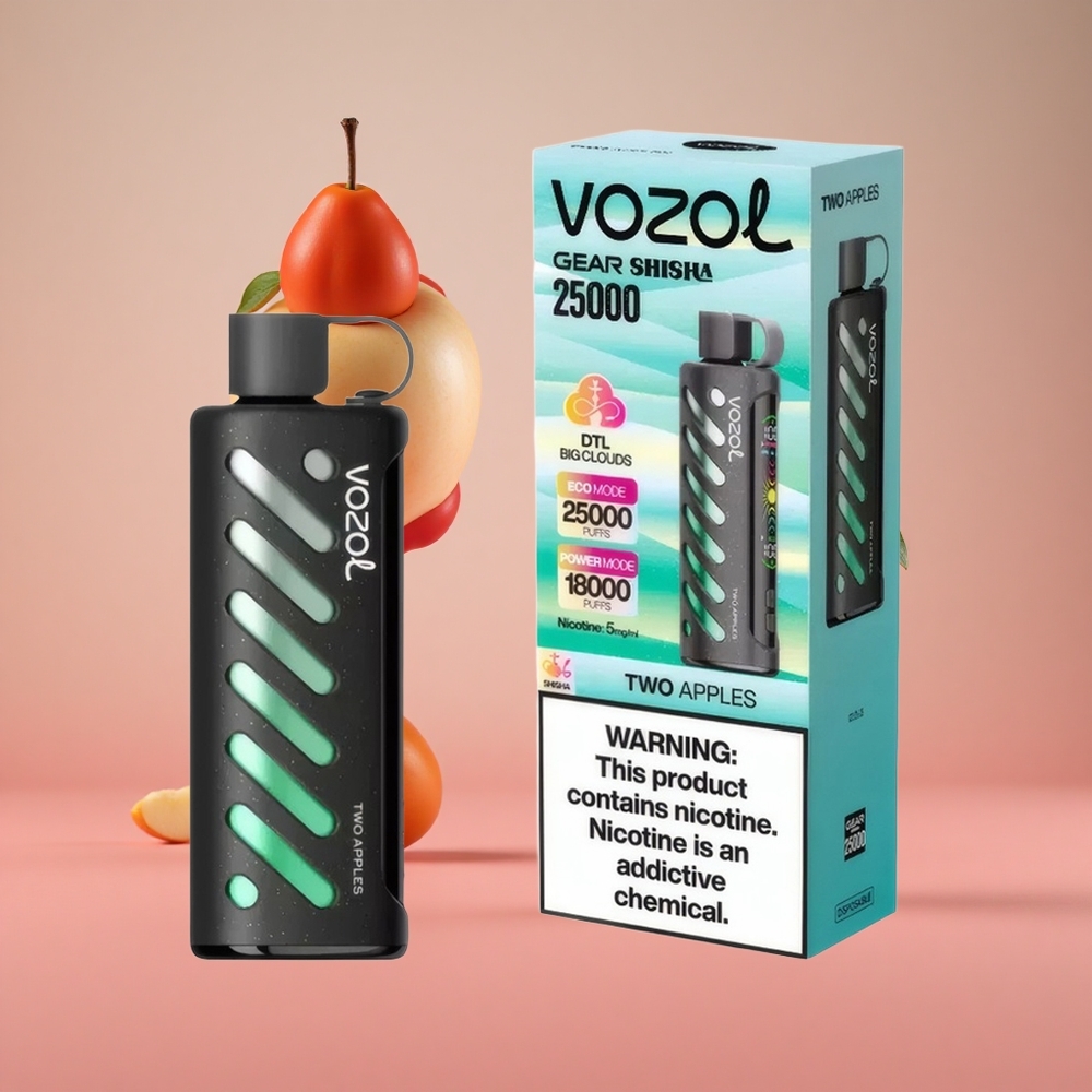 VOZOL Gear Shisha 25000 Puffs Dois Sabores de Maçã Brasil Atacadista 30 Sabores Deliciosos