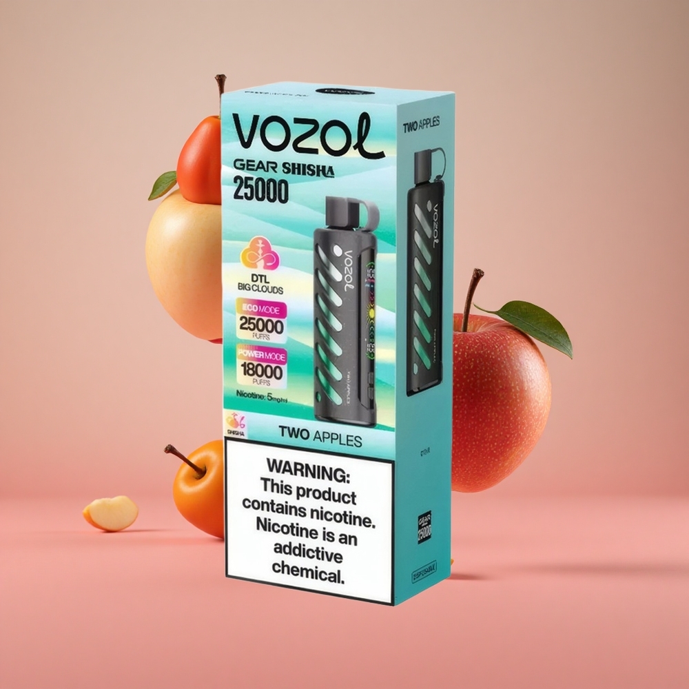 VOZOL Gear Shisha 25000 Puffs Dois Sabores de Maçã Brasil Atacadista 30 Sabores Deliciosos