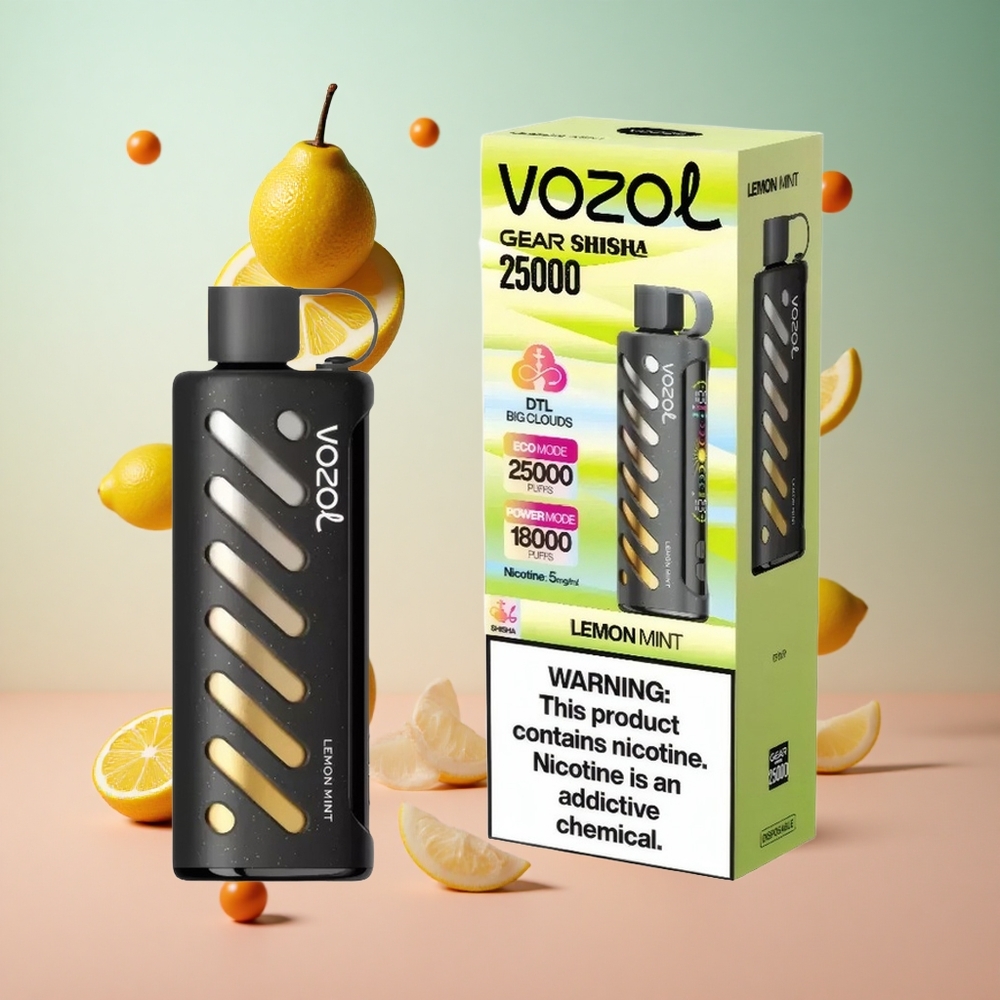 VOZOL Gear Shisha 25000 Puffs Limão Hortelã Brasil Atacadista S.i.L.C Tech 1000mAh