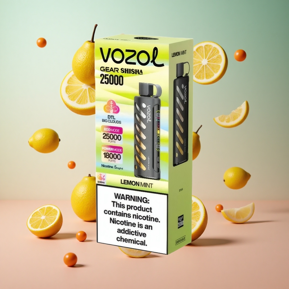 VOZOL Gear Shisha 25000 Puffs Limão Hortelã Brasil Atacadista S.i.L.C Tech 1000mAh