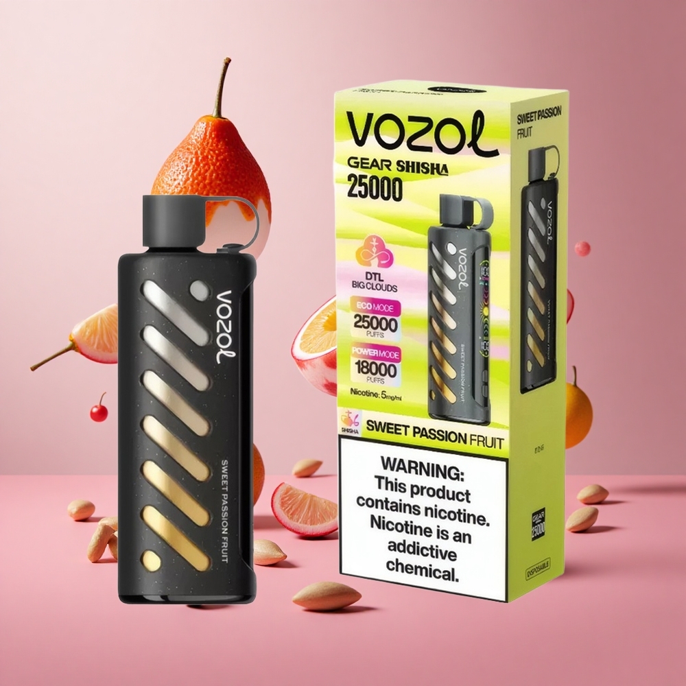 VOZOL Gear Shisha 25000 Puffs Maracujá Doce Brasil Atacadista Dual Mesh Dual Modes