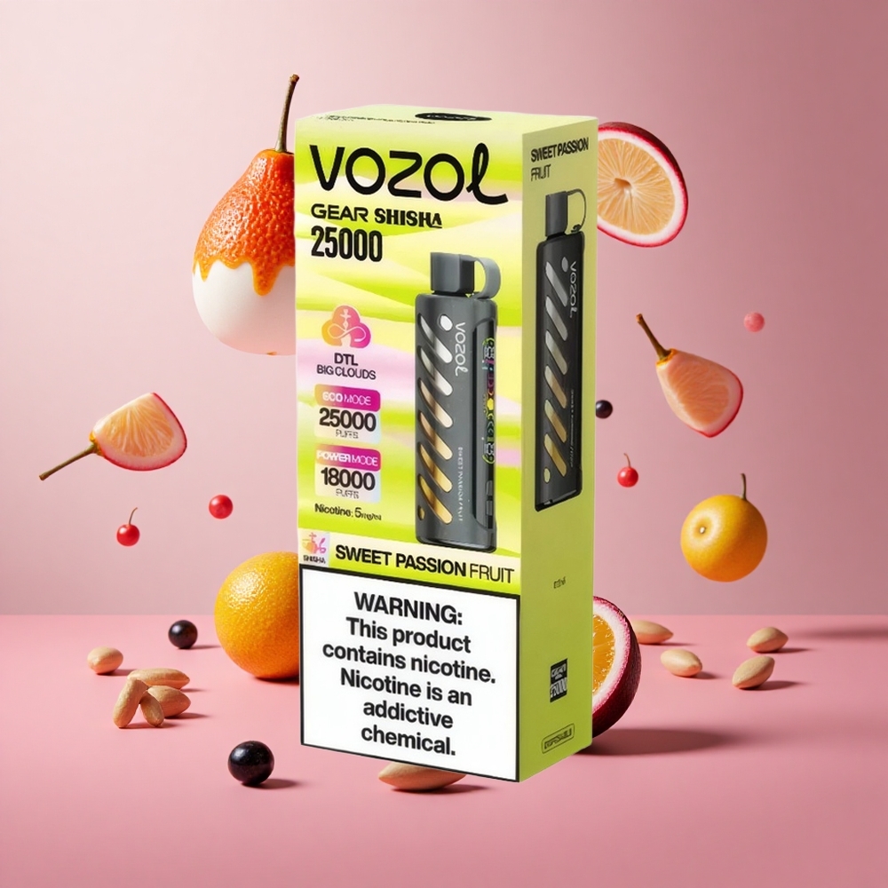 VOZOL Gear Shisha 25000 Puffs Maracujá Doce Brasil Atacadista Dual Mesh Dual Modes