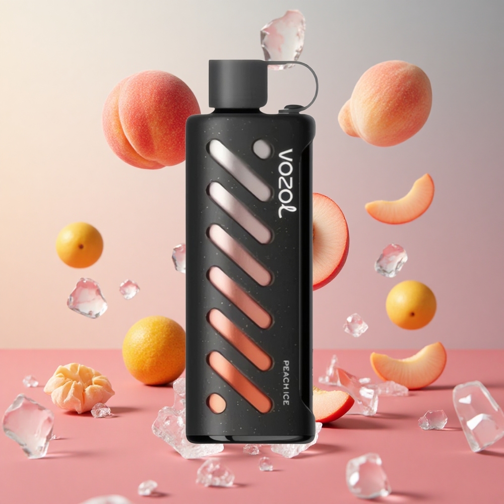 VOZOL Gear Shisha 25000 Puffs Pêssego Gelado Brasil Atacadista 1000mAh Dual Mesh