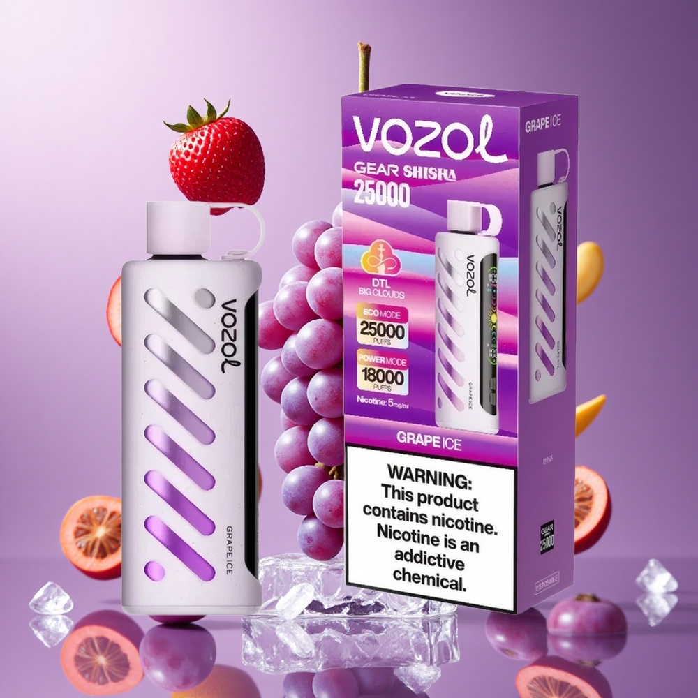 VOZOL Gear Shisha 25000 Puffs Uva Gelo Brasil Atacadista 30 Sabores Deliciosos