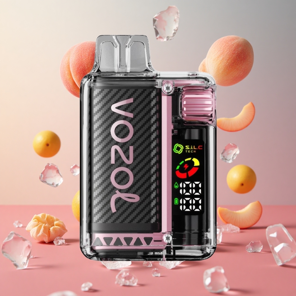 VOZOL Vista 20000 Puffs Pêssego Gelo Brasil Atacadista 650mAh TPD Compliant
