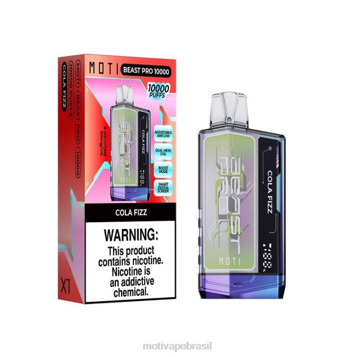 MOTI Vape Brasília 2Z02642 | MOTI Beast Pro vape descartável (5%, 10.000 baforadas) refrigerante de cola