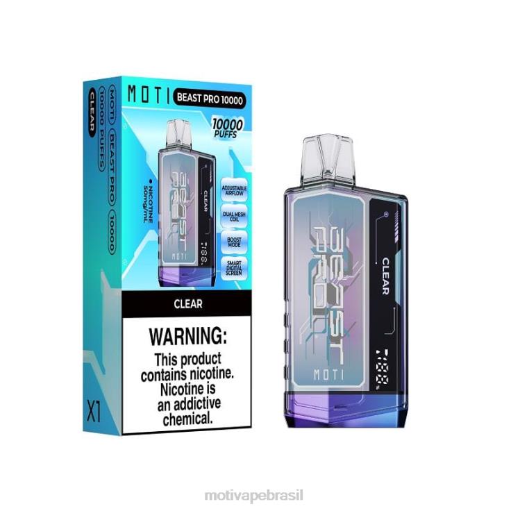 MOTI Vape Brasil 2Z02641 | MOTI Beast Pro vape descartável (5%, 10.000 baforadas) claro