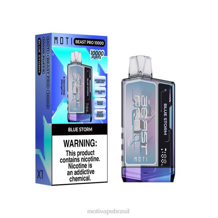 MOTI Vape For Sale 2Z02638 | MOTI Beast Pro vape descartável (5%, 10.000 baforadas) tempestade azul