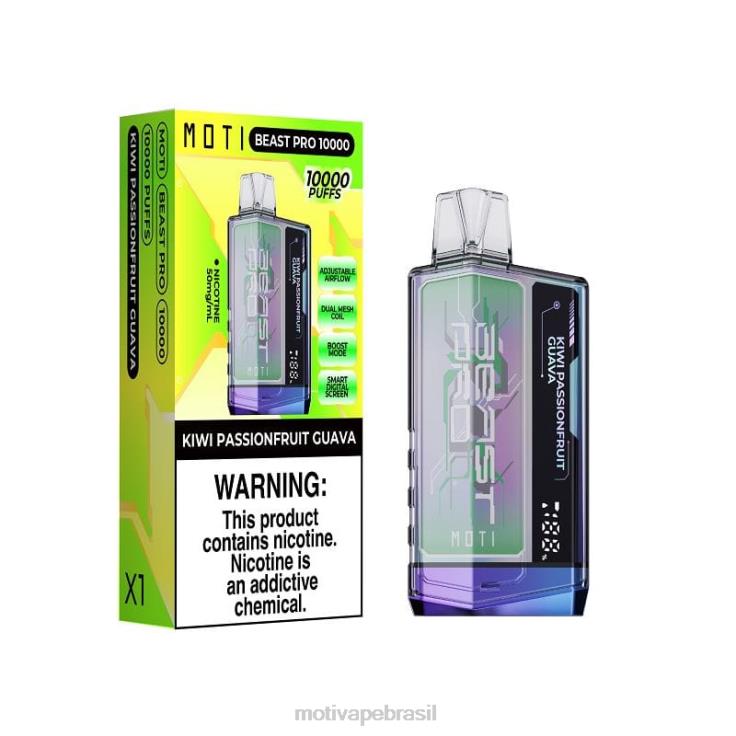 MOTI Vape Review 2Z02646 | MOTI Beast Pro vape descartável (5%, 10.000 baforadas) kiwi maracujá goiaba